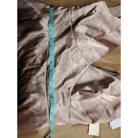 Galina Signature Womens Sz 10 Maxi Satin Dress Oyster Pink Nude Formal Slit NWT - Picture 5 of 9